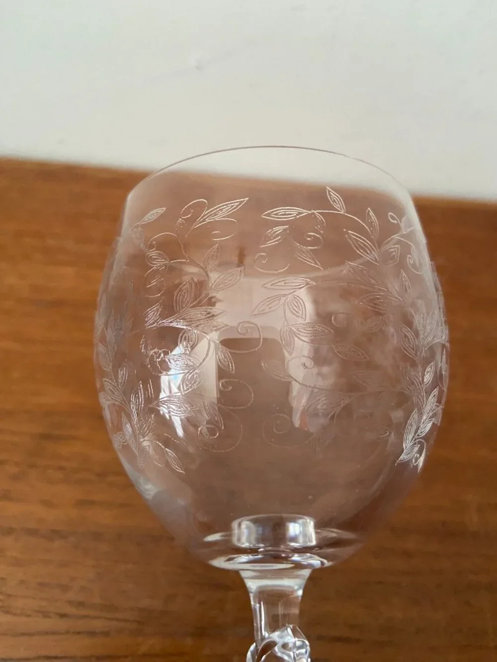NEW Kilkenny Ireland APOLLO LEAF 240cc Crystal Wine Glasses Etched Set Of 6